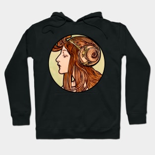 Art Nouveau woman bust  retro with colorful vintage  design Hoodie